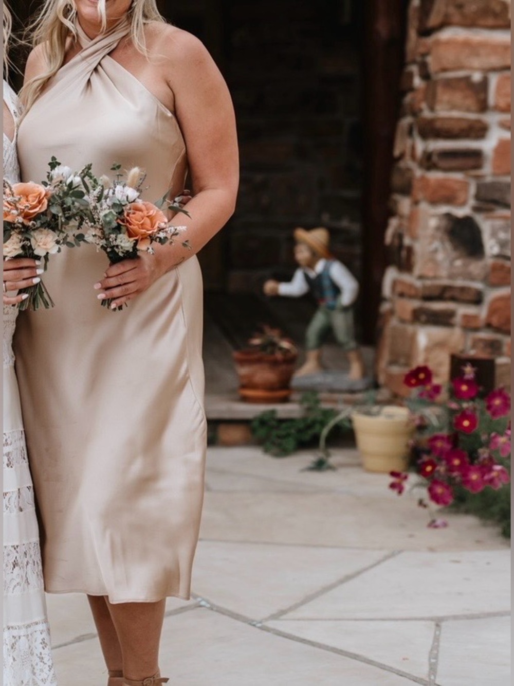 Show Me Your Mumu Jasmine Halter Dress – Bridesmaid Satin Luxe – (dry cleaned)